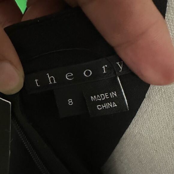 NWT Theory Womens Landale Black Linen Blend Layered Sheath Dress S 8 Sleeveless - Picture 10 of 16